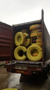 Tyre container delivery