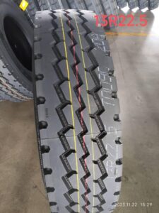Truck tyre tread close-up